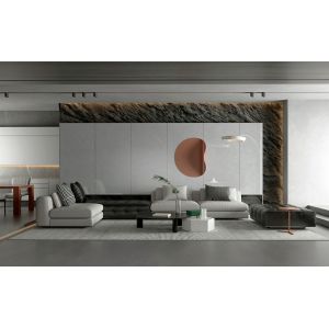 900x1800mm Polished Glazed Porcelain Tile Grey Scratch-Resistant