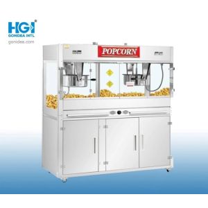 30oz Floor Standing Stainless Steel Popcorn Maker Machine With Wheel