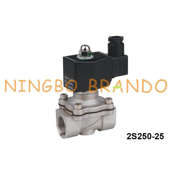 Quality 2S250-25 1 Inch 2 Way NC Stainless Steel Water Solenoid Valve 24V 220V wholesale