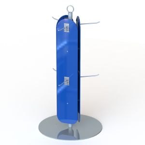 Customized Gloves Metal Display Rack With 3 Sides Plastic Panel Metal Hooks