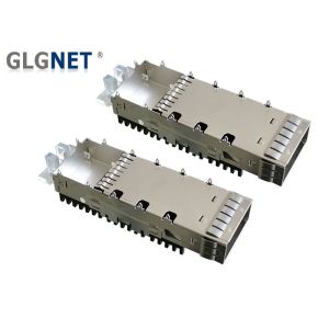 Optical Transceiver QSFP28 Cage Single Port Copper Alloy Material Press Fit