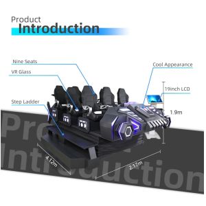 Popular Amusement Park 9 Multilayers Hydraulic Dynamic Immersive Simulator Vr