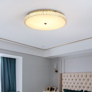 Modern Simple Light Luxury Crystal Lamp Bedroom Lamp Round led room light(WH-CA
