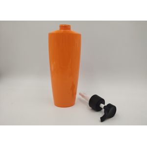 Oval Orange PET Plastic Cosmetic Bottles Empty Lotion Soap Bottle Gloss Surface