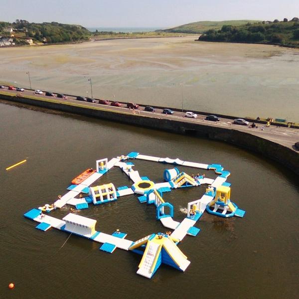 Quality Bouncia Inflatable Water Park Trampoline 40m Wide EN ISO25649 Approved wholesale