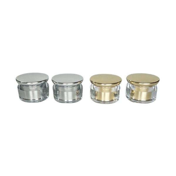 Quality Silver / Golden Cosmetic Cream Jar , Empty Acrylic Round Cream Jar wholesale