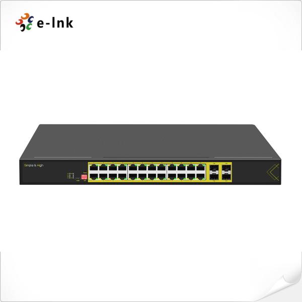 Quality L2 Managed 1U Rack mount 24 Port 10/100/1000T 802.3at PoE Switch With 4-Port 1000X Gigabit SFP Fiber wholesale