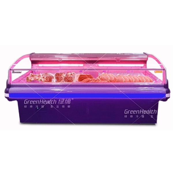 Quality LED Light Open Display Cooler Butcher Equipment Deli Refrigerator For Meat Shop wholesale