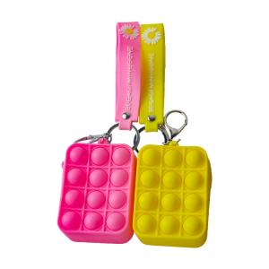 China Pop Silicone Small Coin Purses Customized Trending Products Square Bubble on sale