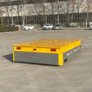 20T Electric Platform Truck With Steering Wheels Transfer Trolley