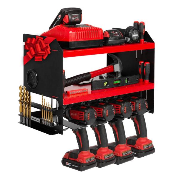 Quality Organize Your Drills with Iron Power Tool Organizer and Battery Charging Capability wholesale