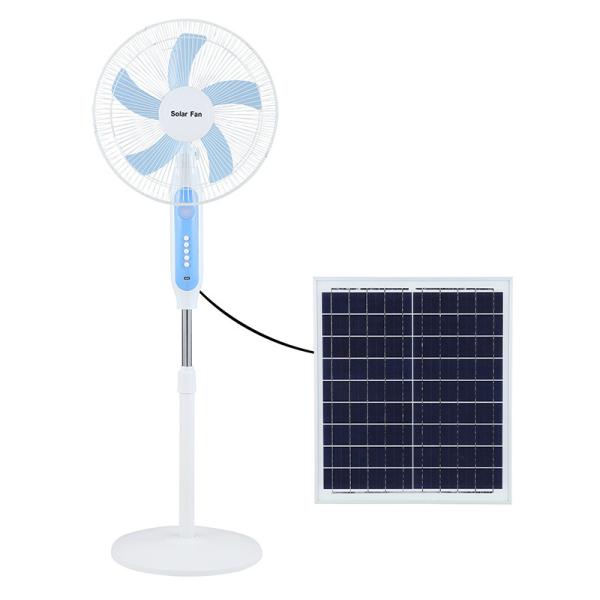 Quality 22w 1070rpm Solar Pedestal Fan Lithium Battery Polysilicon Panel wholesale