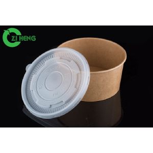 China 8 Oz Small Disposable Paper Bowls With PP Lid Double PE Coating Food Grade on sale