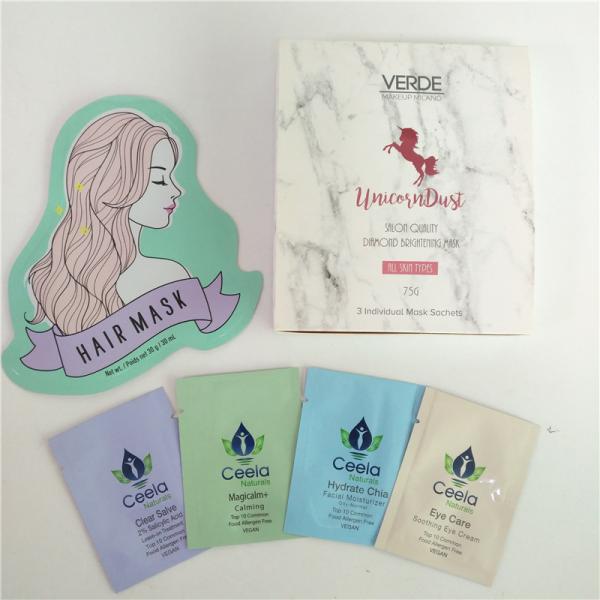 Quality 5ml 30ml Hair Mask Packaging Bag Mini Eye Cream Pouch Skincare Sample Sachet With Paper Display Box wholesale