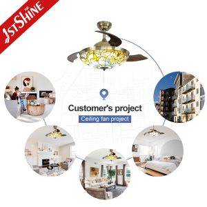 Midcentury Design 1stshine LED Ceiling Fan Remote Control and Hidden Blades 10