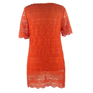 Red Lace Custom Womens Dresses Slim Fit Shape Size Xs - Xxl With Short Sleeve