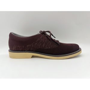 China Soft Two Tone Leather Lace Up Work Shoes Womens Brown With One Unit Rubber Outsole on sale