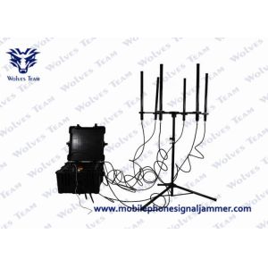 Drone Jammer 6 Channels 90W GPS WIFI Backpack Signal Jammer Up To 200 Meters