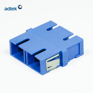 Blue SC UPC Adapter , SM Duplex Fiber Optical Coupler