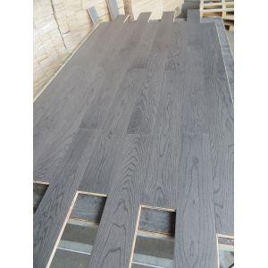 China Dark Grey Oak Engineered wood Flooring, Prime AB Grade & Brushed Finishing on sale