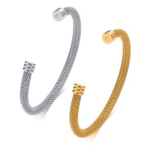 Cheap Gold Cuff Wrap Bracelet Open Wide Mesh Pattern Adjustable for Birthday Gift for sale