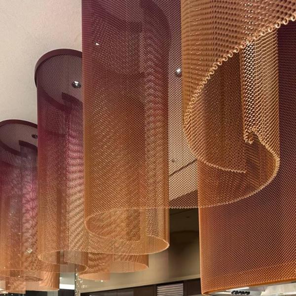 Aluminum Cascade Chain Decorative Golden Metal Steel Wire Mesh Ceiling Decor