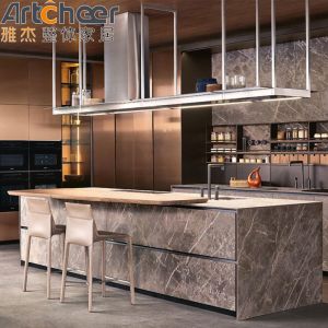 Customize Size Durable Luxury Cabinet Kitchen with Glass Door and Lazy Susan