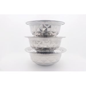 Cheap 26cm Cookware ordinary round kitchen stainless steel stock pot different sizes food round steel basin with lid for sale