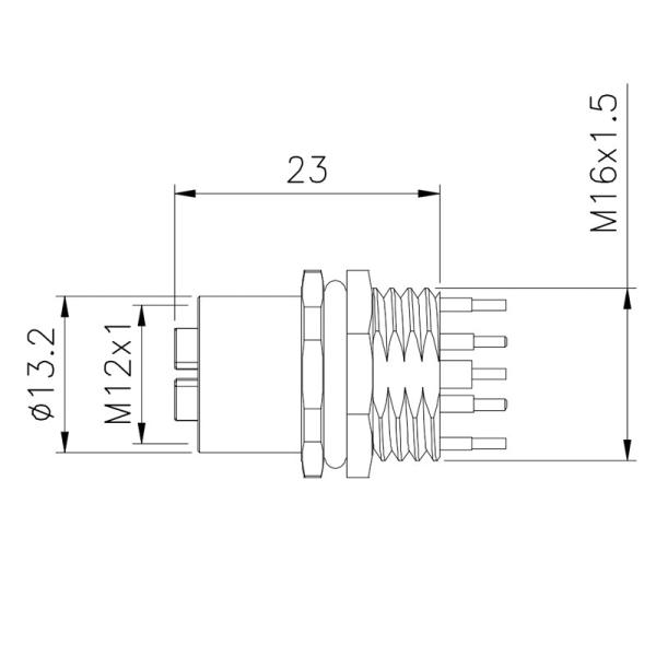 Industrial Right Angle Acoding D-Coded Panel Front Ip67 Circular Straight Sensor M12 PCB Angled Waterproof Connector