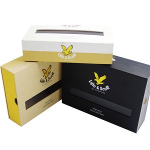 PVC PET Underwear Window Box Packaging Printing Matt Black Cardboard Drawer