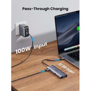USB C Hub, 10-in-1 USB-C Dongle with 4K-HDMI & VGA Dual Monitor,1Gbps Ethernet