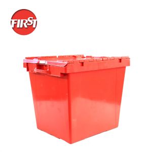 Cheap Conveniently Sized Custom Plastic Moving Boxes with Attached Lid and Nestable Design for sale