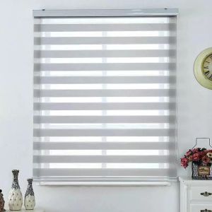 100% Polyester cordless automated zebra blind and shade day night window blinds