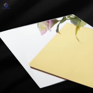 Customizable Mirror Rose Gold Acrylic Sheet With Logo Printed On Membrane Paper