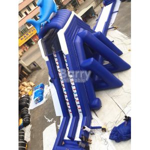 Commercial PVC Inflatable Water Slides For Park Shark Long 35*10*10m