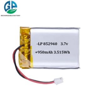 852940 Lithium Polymer Battery Pack 950mah 3.7v
