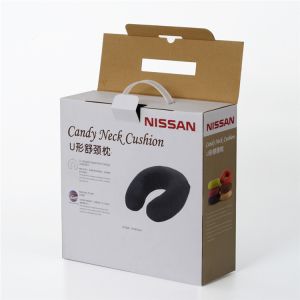 Corrugated Cardboard Boxes With Plastic Handle For U Shaped Neck Pillow Packing