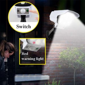 2 In 1 Solar Light Security Dummy Camera Motion Sensor Outdoor Solar Wall Lamp