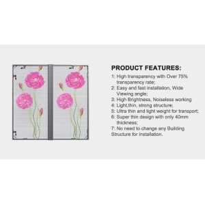 SDK Function SMD1921 LED Transparent Glass Display 3.9mm-7.8mm For Advertising