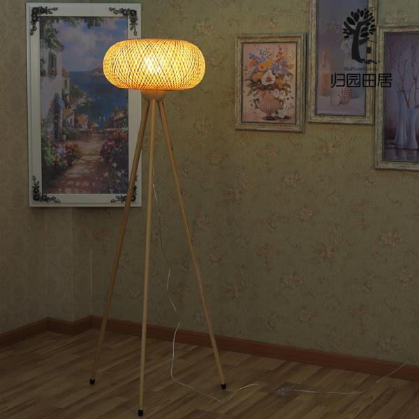 Weaving rattan wicker bamboo floor lamp for living room minimalist light(WH-WFL-16)