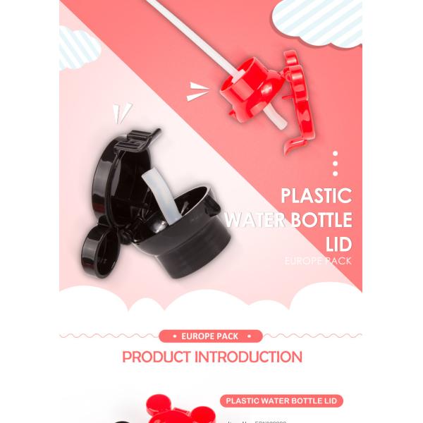 Wholesale mickey shape child resistance cap plastic water bottle caps with straw