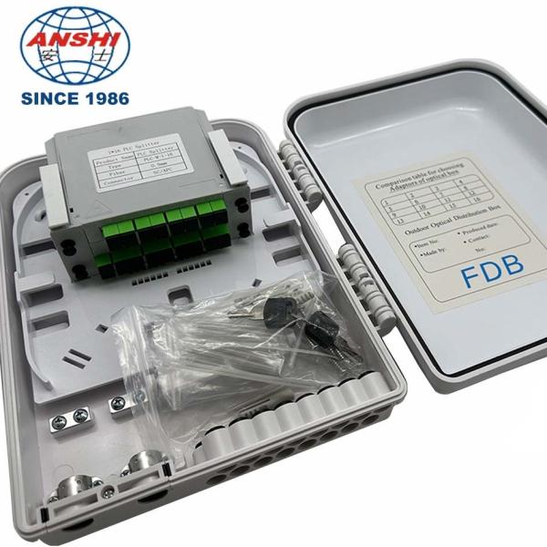 Plastic SMC 16 Core SC Fiber Distribution Box Waterproof FTTH PLC Splitter Box