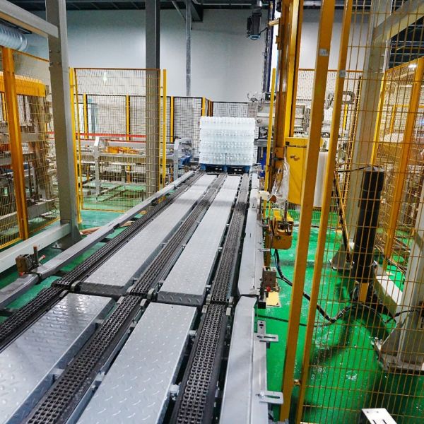 Quality Fully Automatic Single Column Palletizer System for Large Barrel Water Packaging Line wholesale