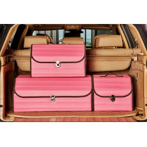 Pink Foldable Car Trunk Organizer Waterproof Multi Function 1.8KG Unit Weight