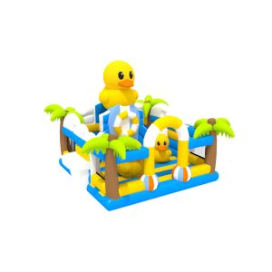 0.55mm PVC Inflatable Cartoon Amusement Park Blow Up Duck All In One Castle For