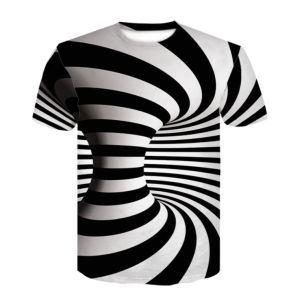 Round Neck 3d Sublimation Printing T Shirts Machine Wash Breathable
