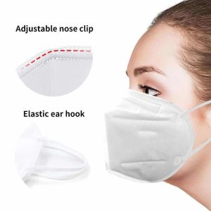 Cheap High Quality 5Layers Face Mask Cheap Non Woven KN95 Mask With Inner Adjustable Nose Bar White Face Mask With Certificate for sale