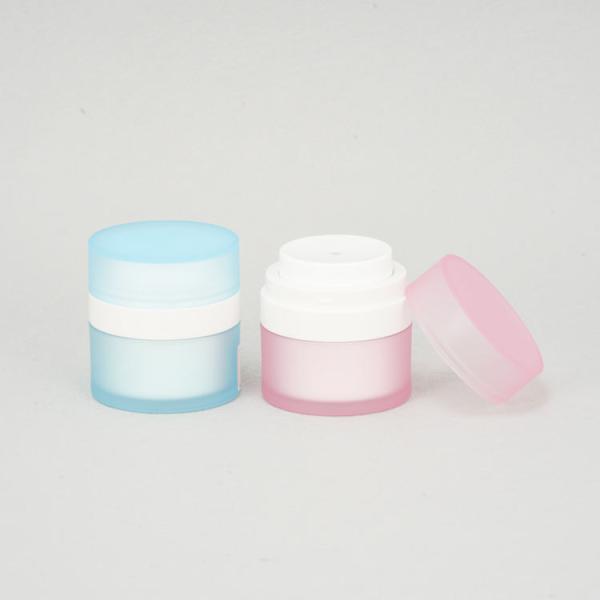 Custom Frosted White Airless Cosmetic Eye Cream Pump Jar Packaging 15g 30g 50g