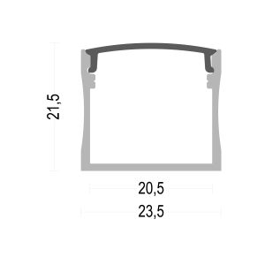 2m 6063 T5 Aluminum Track For Led Strip Lighting