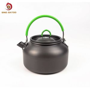 Aluminum Outdoor Cookware Set , 0.8L Outdoor Camping Kettle With Silicon Handle